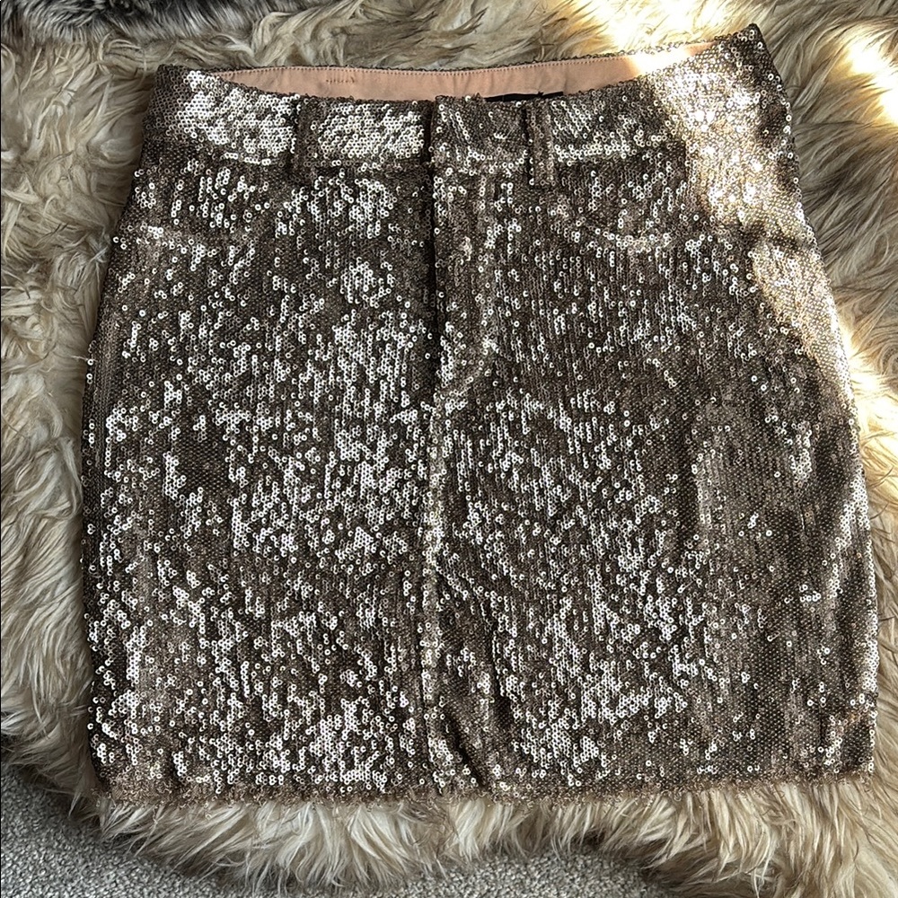 Ina Gold Sequin Mini Skirt Cocktail